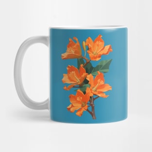 African Tulip Tree Orange Flowers Mug